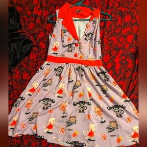 Sour puss swing dress with circus cats.